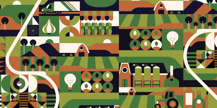 2-D illustration of farm