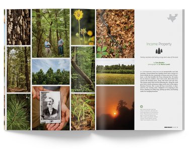 Magazine spread open