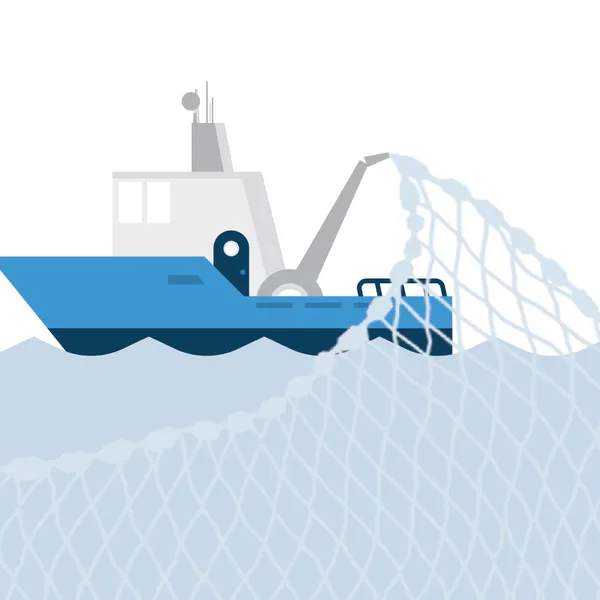 Illustration of a fishing boat