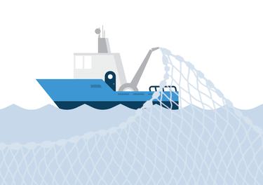 Illustration of a fishing boat