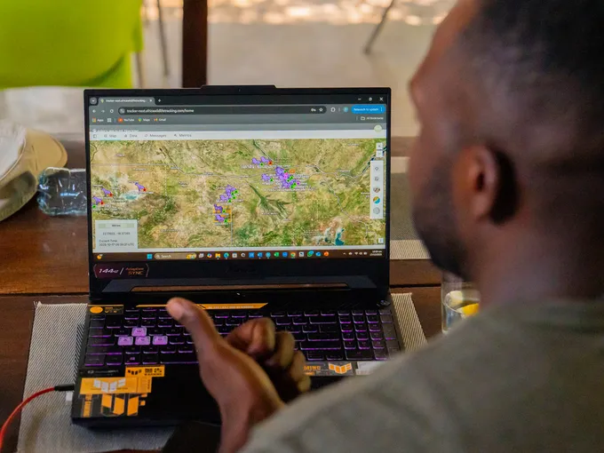Ranger look at a mapping screen on a computer