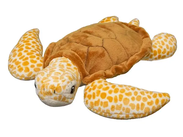 A loggerhead turtle plush against a white background