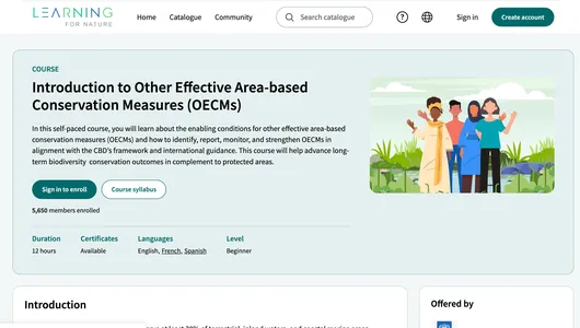 Screenshot of OECM Course signup page
