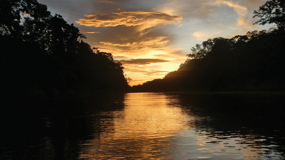 Sunset over river