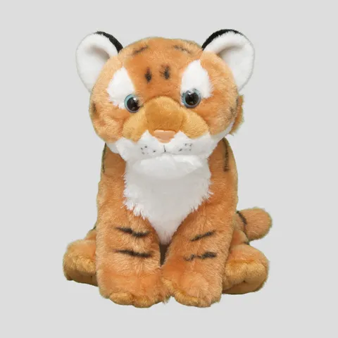 A tiger plush against a white background