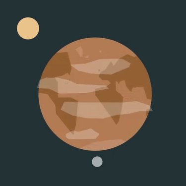 Illustration of the earth in red and brown