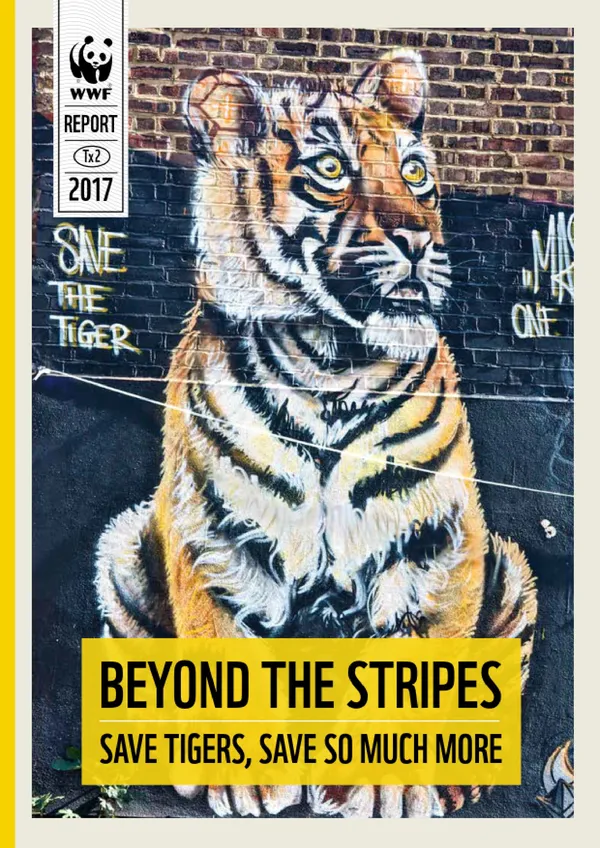 report cover with photo of painted tiger on the side of a brick building