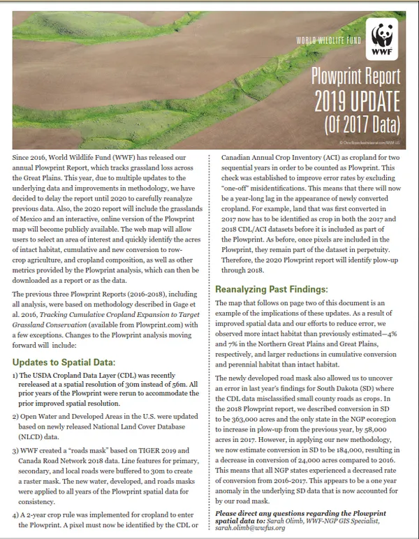 report cover with aerial view of mostly plowed grasslands
