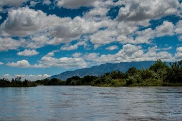 Upper Rio Grande river flowing on a sunny day