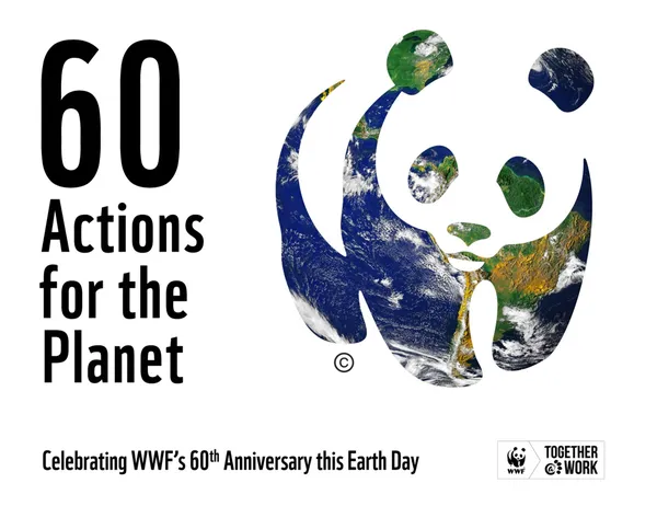 WWF panda icon with black areas replaced by planet Earth imagery