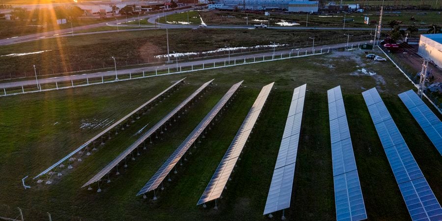Drone photograph of the Armstrong Cooperatives olar plant