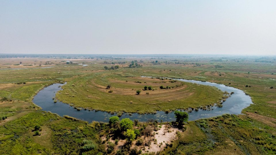 Aerial photo of river horseshoe bend