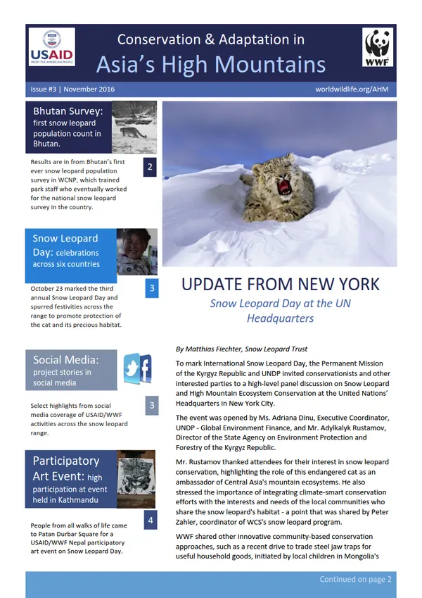 Asia High Mountains Newsletter: Issue 3