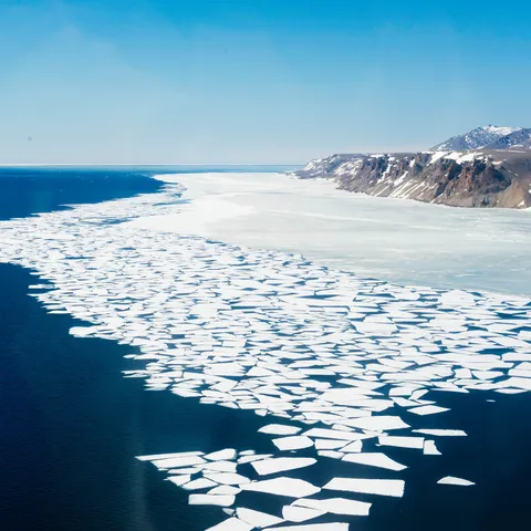 Arctic sea ice on the Bering Strait