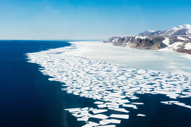 Arctic sea ice on the Bering Strait
