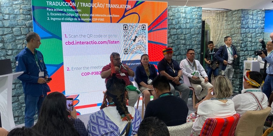A panel of people at COP16 in Colombia