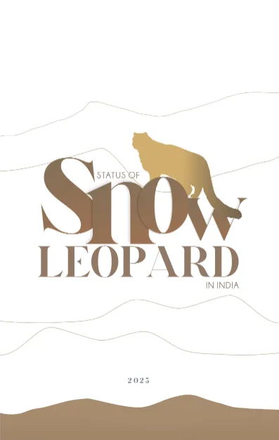 Brown text showing the title of the report and a silhouette of a snow leopard