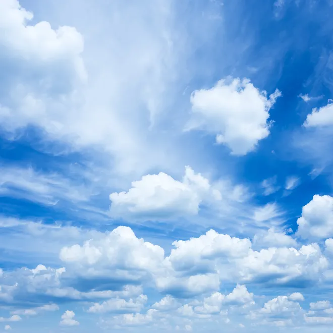 A photo of white clouds in a green sky.