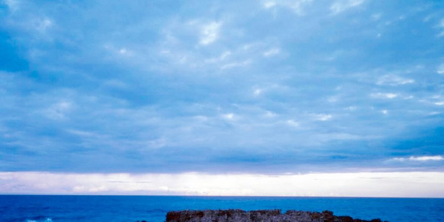 Cloudy sky over the Mediterrranean Sea. Formentera Island, Spain