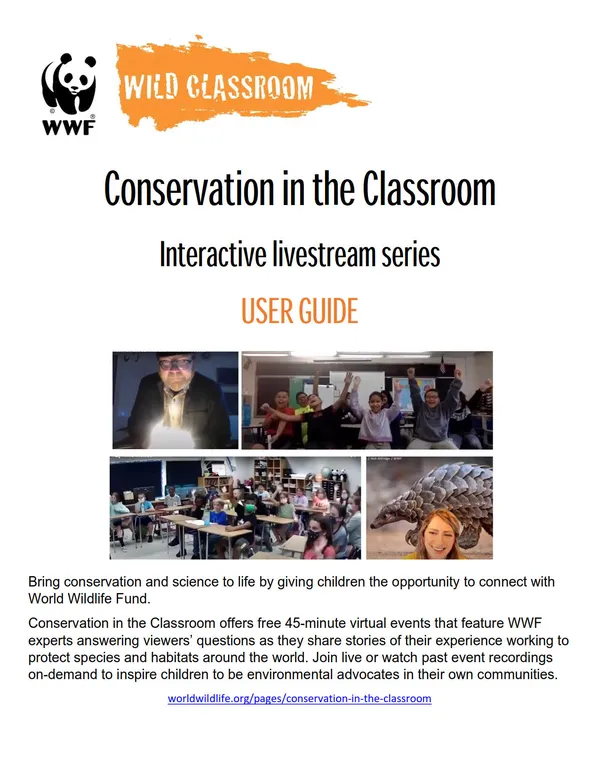Conservation in the Classroom Interactive Livestream Series User Guide Cover