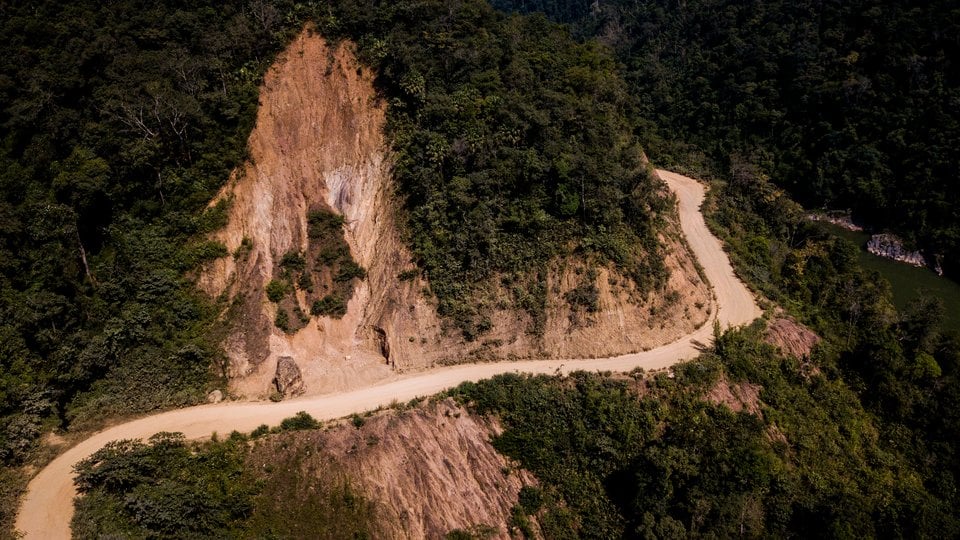 Dawei Road cutting around a mountainside