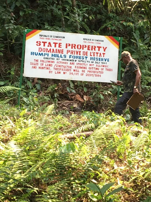Sign for Rumpi Hills Forest Reserve