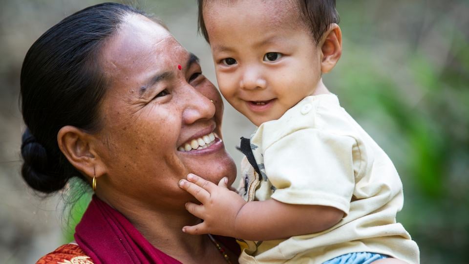 Harigala Almathir and son in Nepal