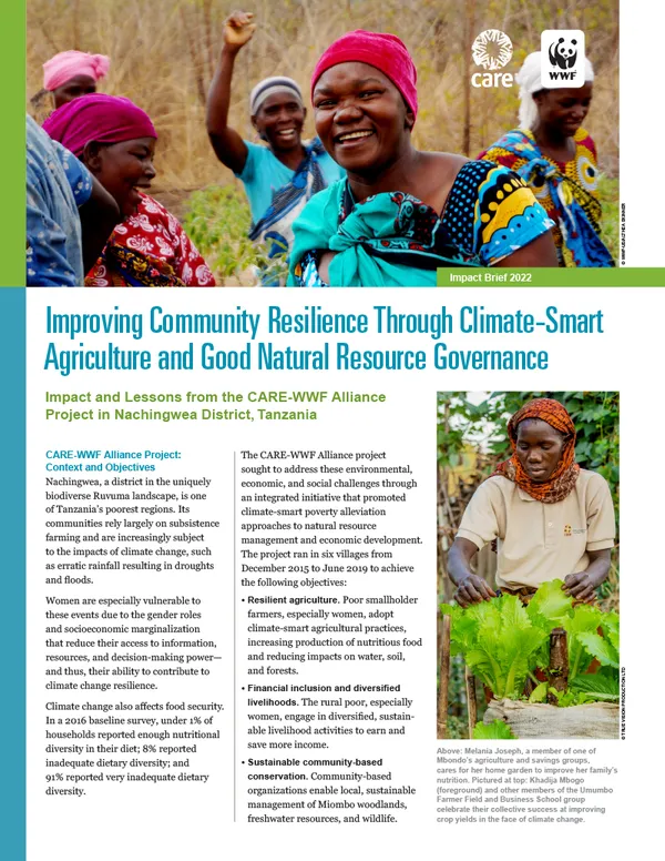 Report cover showing Tanzanian women in colorful clothing