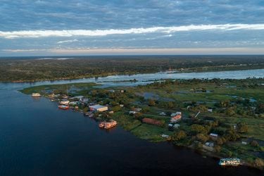 Aerial view of Margarita Island, Pantanal, Paraguay