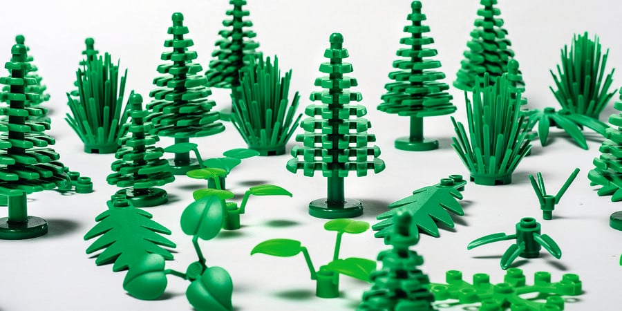 Tree and plant shaped LEGO pieces