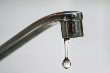 A faucet dripping water