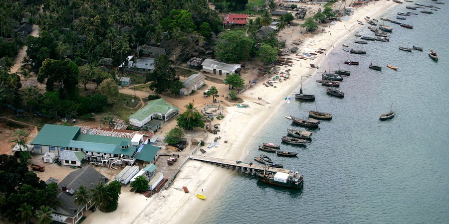 Fish processing plant on the coast