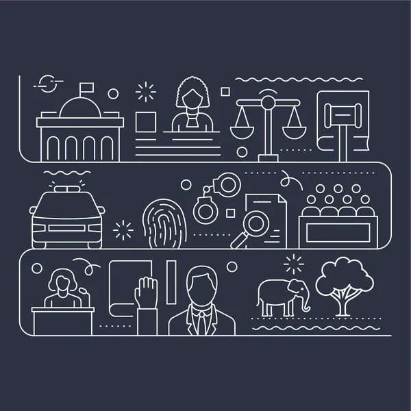Law and Justice Related Vector Banner Design Concept