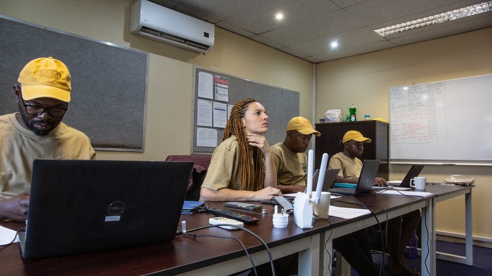 Pilots preparing for survey flight