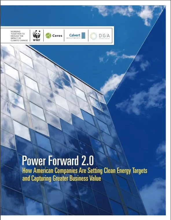 A report cover featuring a glass building reflecting the blue sky