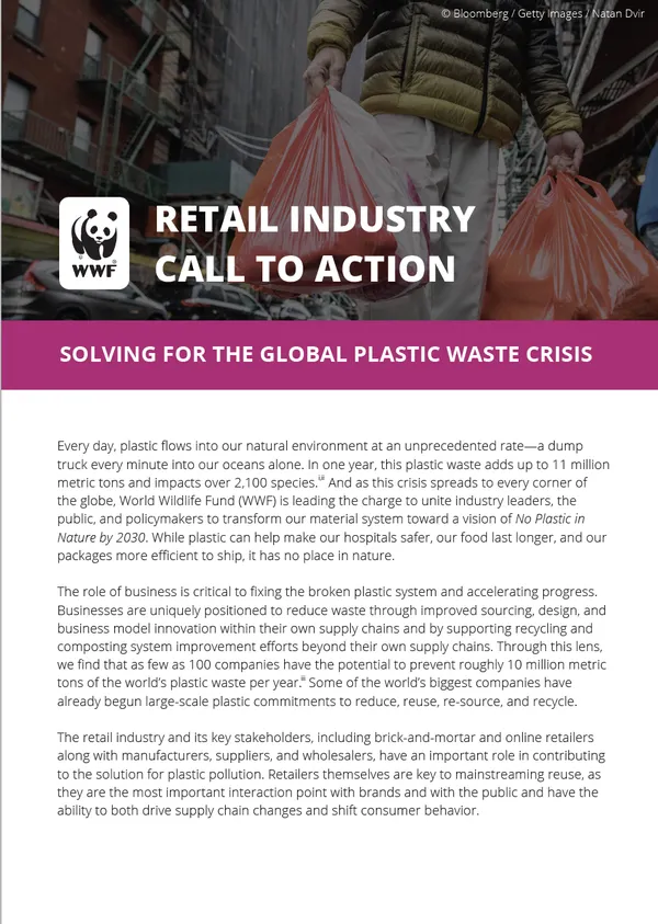 Cover to 'retail industry call to action' publication