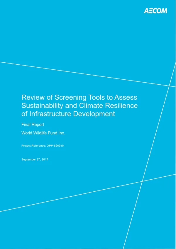 A report cover in a bright blue with several white lines stretching across it at odd angles