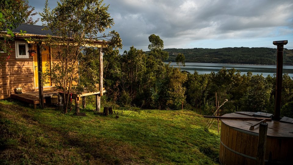 waterfront view from Sandra Antipani's ecotourism cabins