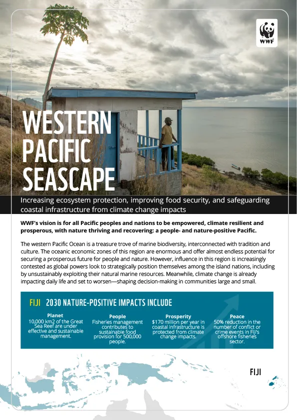 Document cover with photo of man overlooking ocean