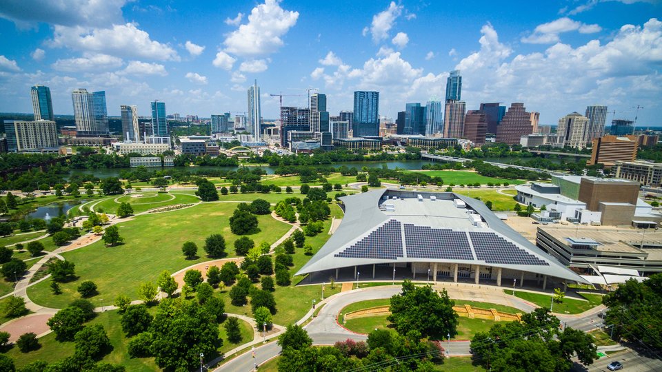solar panels on a building in Austin Texas
