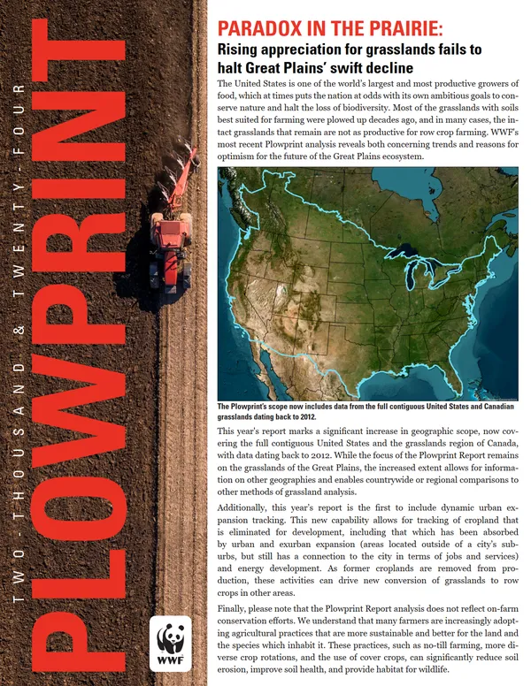The word 'Plowprint' runs down the side of the cover in large red letters and the report text is on the right.
