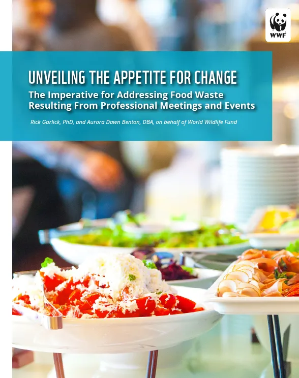 Cover of report with colorful food on plates