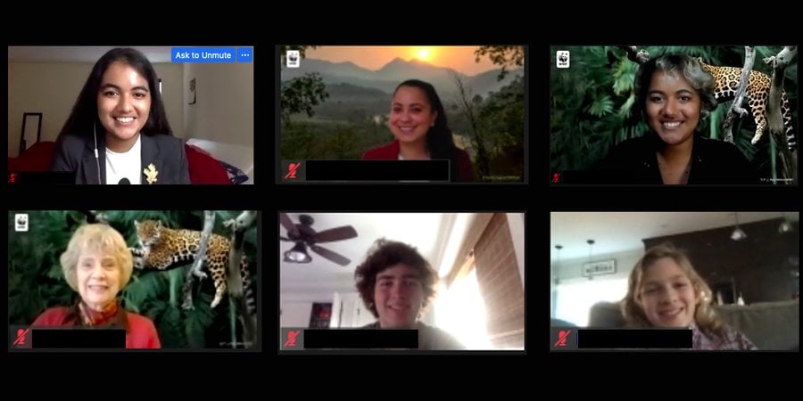 A collage of various faces using Zoom to participate in Lobby Day 2021