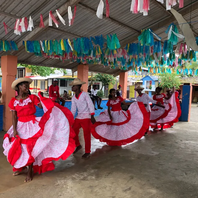 Women Traditional Dance in red dresses
