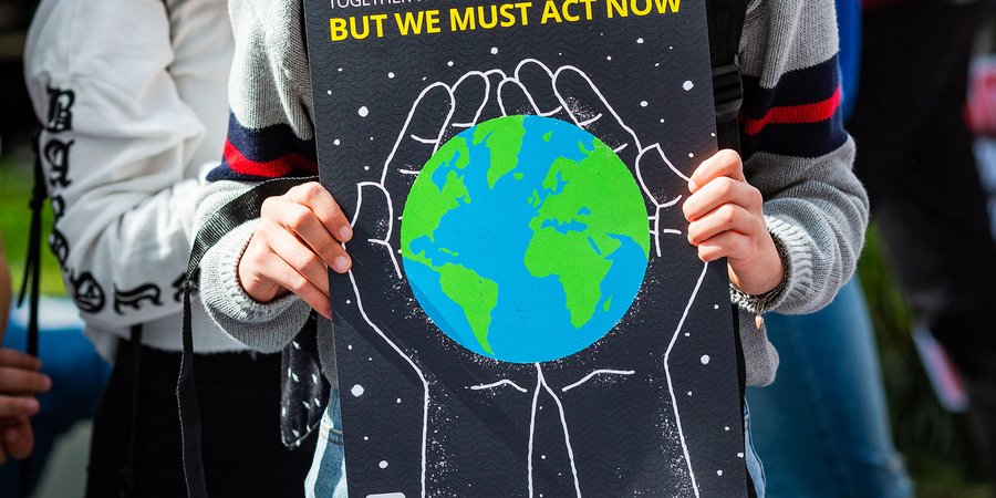 Young person at New York climate march 2019