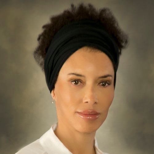 A headshot of a woman
