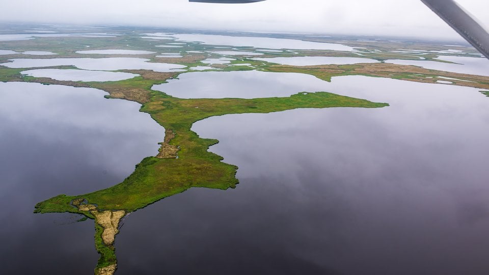 aerial view of Yukon River, Alaska