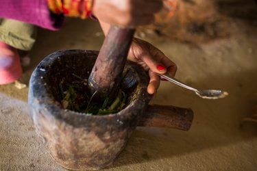 Pratiksha Chaudhary is welcoming tourist at her homestay in Dalla, close to Bardia National Park, Nepal.