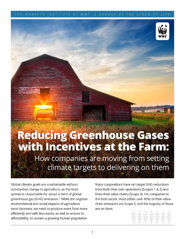 Report cover: Reducing Greenhouse Gases with Incentives at the Farm