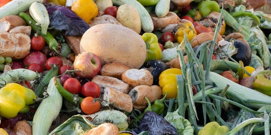 A large pile of food waste.